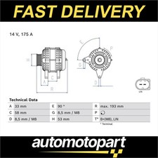 Bosch Alternator 0986081850 A0009060922 0009060922 Premium OE Quality Part