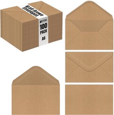 Better Office Products A6 Kraft Invitation Envelopes, Strong Bond Paper, Pointed