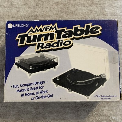 I6'' Novelty Turntable - AM/FM Turn Table Radio LIFELONG New Open Box