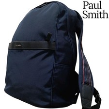 Paul Smith Navy Multicolor Stripe Nylon Leath...