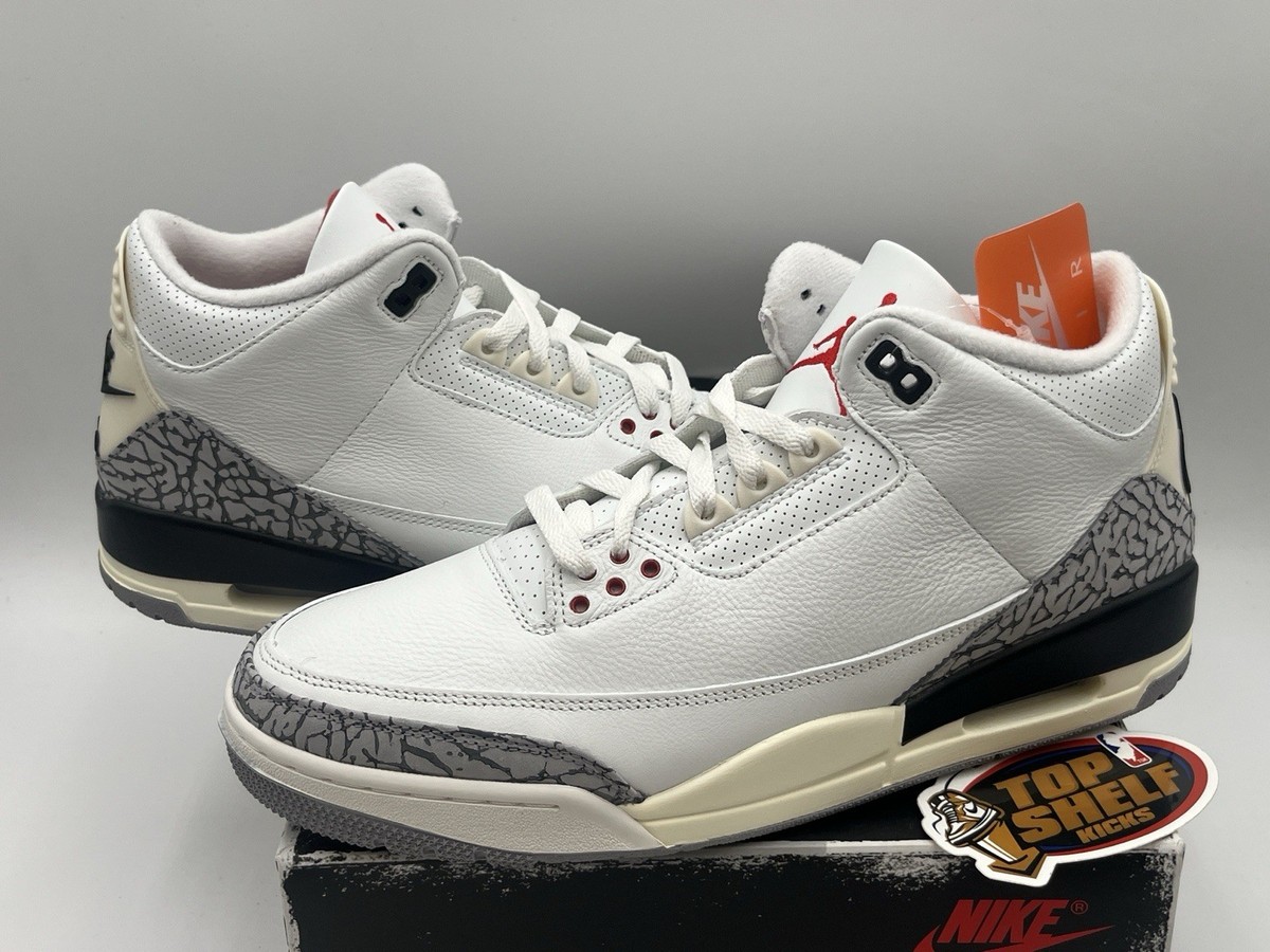 DS New Nike Air Jordan Retro 3 White Cement Reimagined 2023 Size