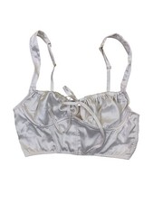 Victoria s Secret Satin Corset Tie Front Bralette Bra White Small NEW
