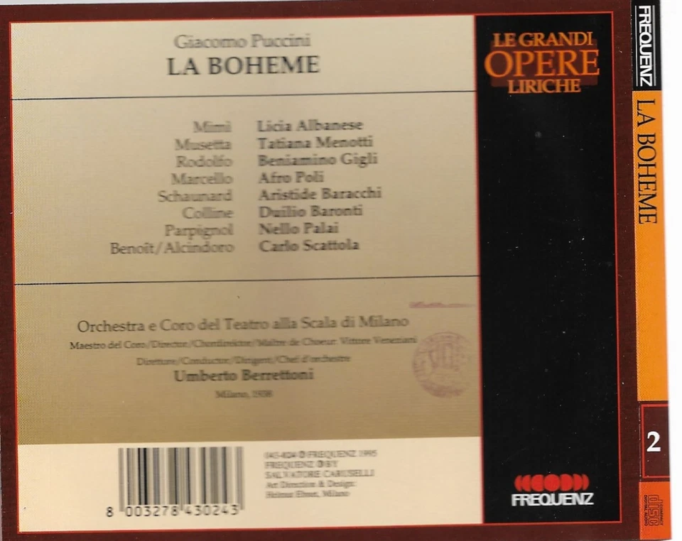 Puccini-La Boheme DOUBLE CD POSTED 48 HOURS TRACKED - Image 2 of 2