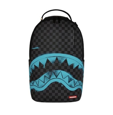 NEW SPRAYGROUND GAMMA BLUE SHARK BACKPACK LIMITED EDITION FAUX LEATHER