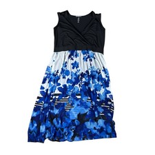 Signature Collection Womans Dress Size 3X Sleeveless Floral Plundging Neckline 