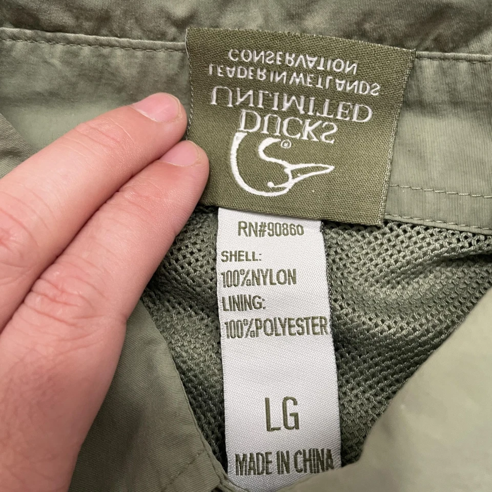 Camisa Ducks Unlimited Para Hombres Grande Verde Ventilada Pesca Malla Forrada Manga Larga Foto 3 de 4