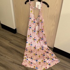 BRAND NEW Ganni satin midi dress floral-print 92% SILK EU 36