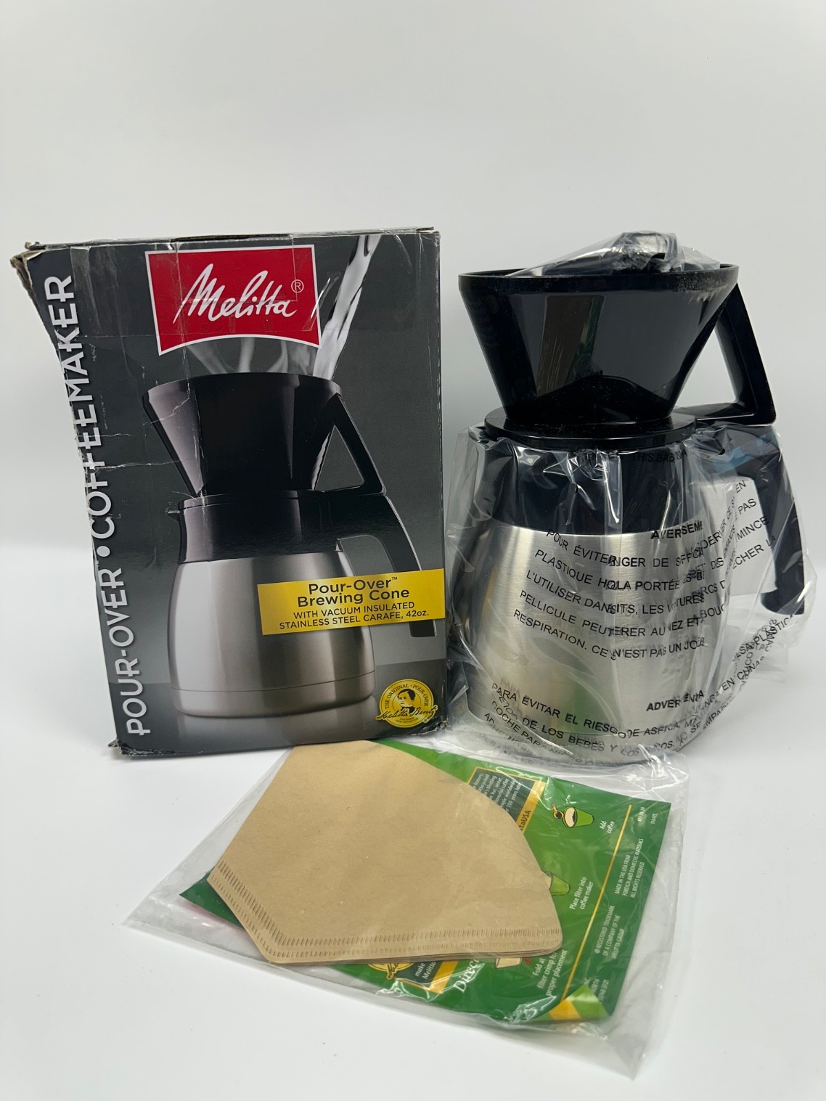 Melitta Pour-Over Coffee Brewer & Stainless Steel Carafe Set