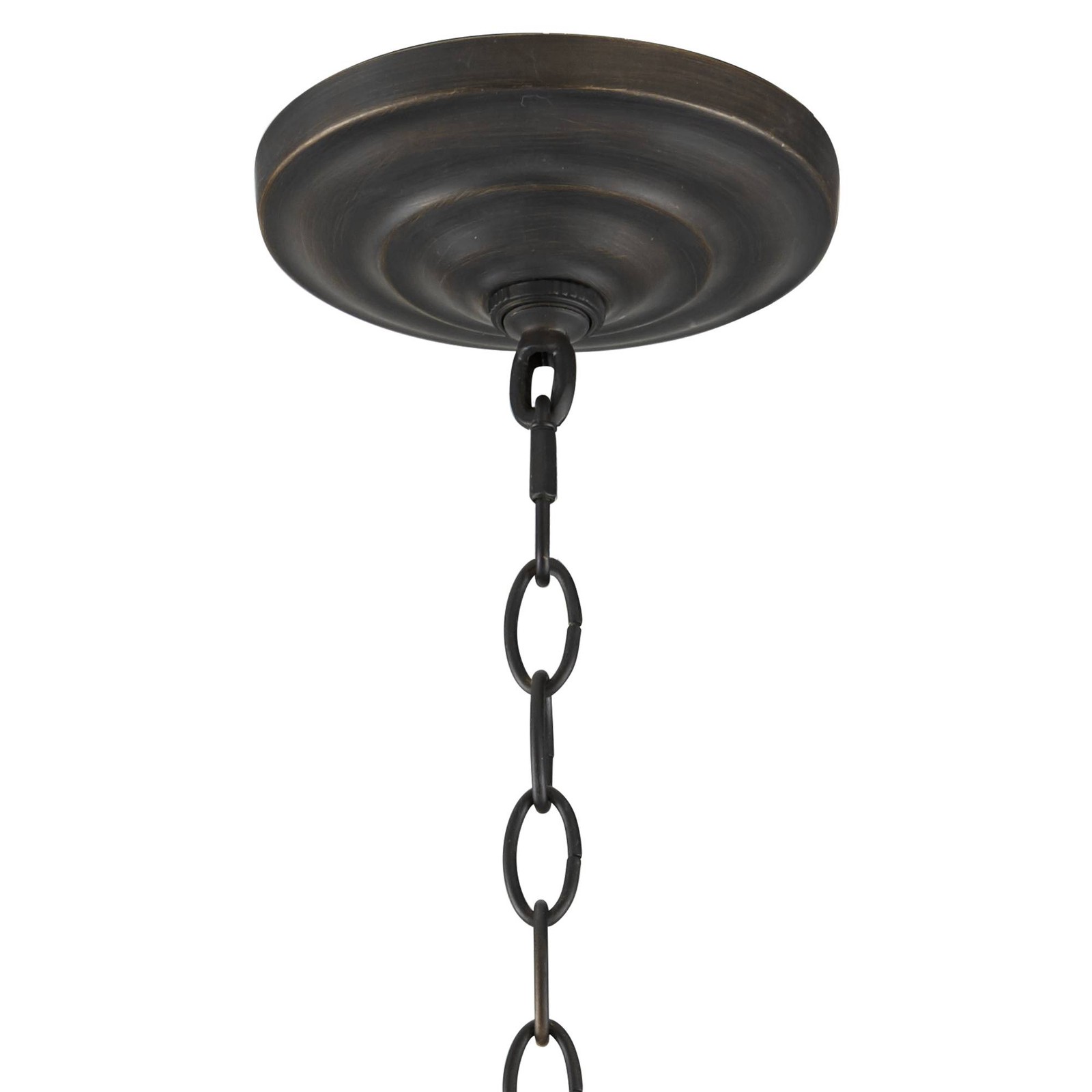 Heritage Bronze Linear Pendant Chandelier 29 3/4" Rustic Glass 8-Light Fixture