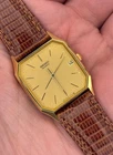 1983 Vintage Seiko Men's Gold-Tone Octagon Tank Watch w/New Band- 6532 Quartz