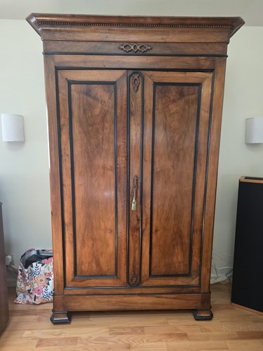 Napoleon III Wardrobe/Cabinet Solid Walnut Armoire