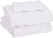 4 Piece Jersey Sheet Set Queen White Soft Breathable Bedding Stretchy Comfy