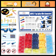 60 Pcs Quick Splice Wire Terminals T-Tap Self-Stripping Insulated Connectors 22-