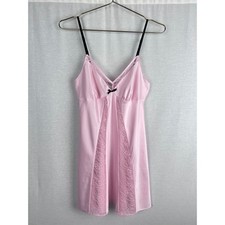 Coquette Babydoll Slip Dress Womens Small Pink Lace Mini Chemise Fairy Soft Girl