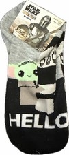 Star Wars Mandalorian Grogu No Show Socks Size 4-10