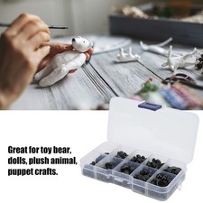 760Pcs Black Round Doll Eyes Multi Sizes Convenient Resin Flat Back Durable