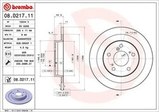 2x Bremsscheibe voll 08.D217.11 BREMBO für HONDA CIVIC IX