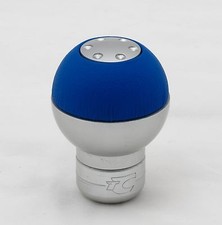 Tekniq Gear Shift Shifter Knob Mod 550 Blue Leather Silver Base Made In Italy