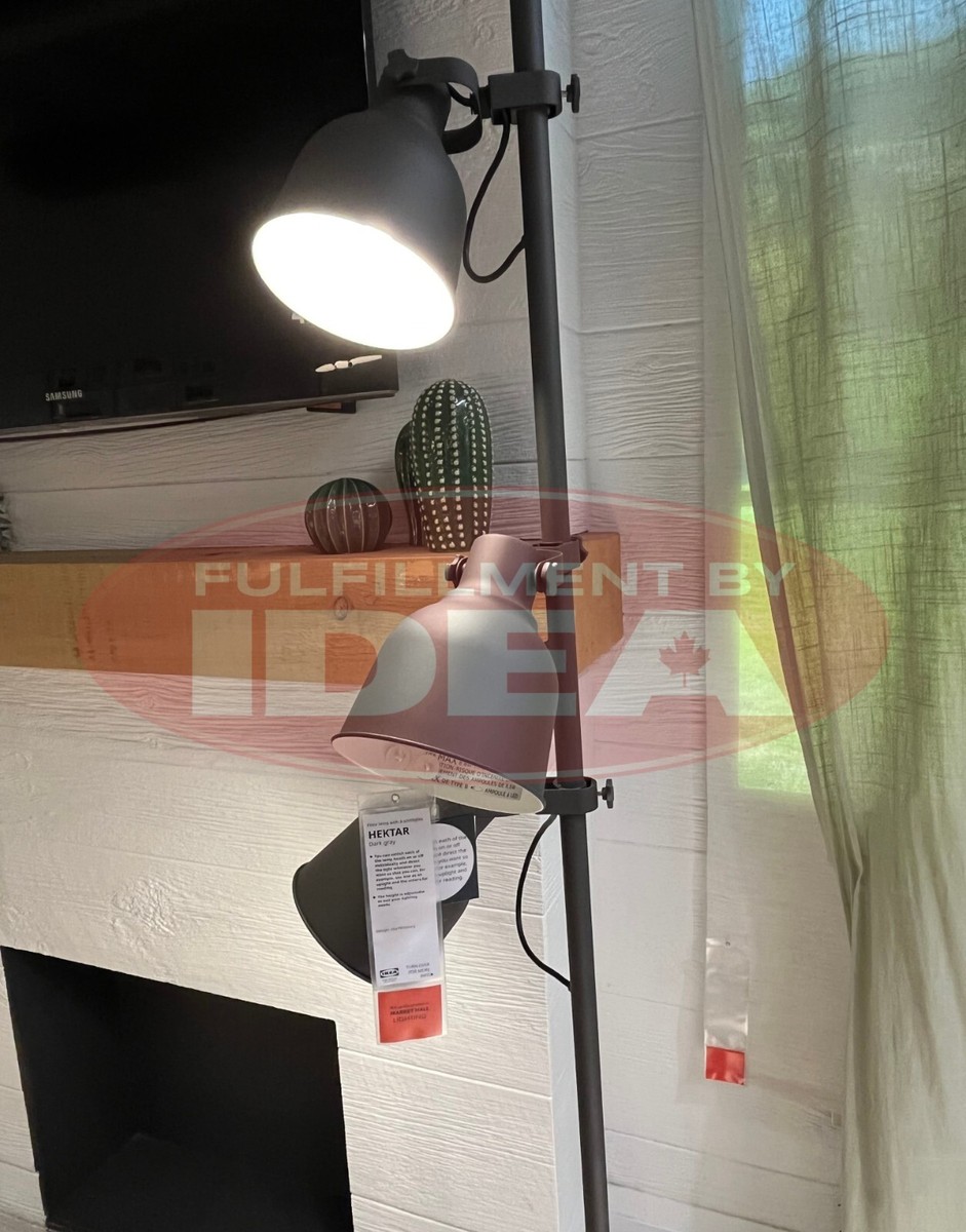 Brand New IKEA HEKTAR Dark Gray 3-Spotlights Floor Lamp 403.936.18