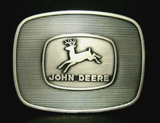 John Deere 1956 Historical Trademark Logo 4 Legged Deer Belt Buckle 1986 jd 2.5"