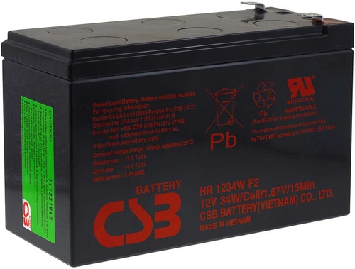 CSB Batterie au plomb à courant élevé HR1234WF2 12V 9Ah