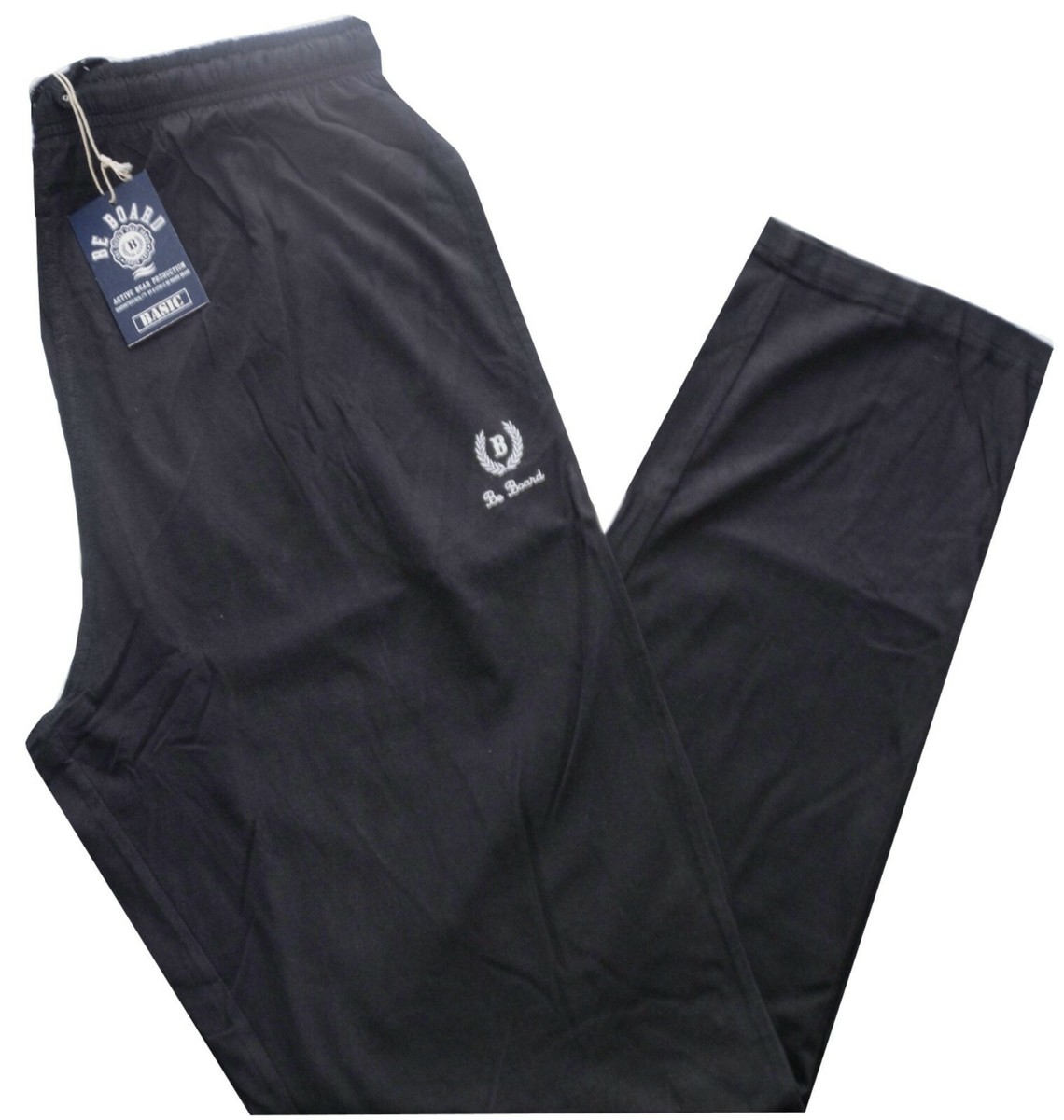 Pantaloni Tuta Uomo Cotone Leggero Larghi Taglie Forti Blu Nero - Foto 6