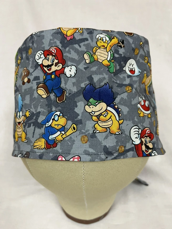 Men/Women Surgical Scrub Cap Lined Party Characters 100% Cotton - Image 2 of 4