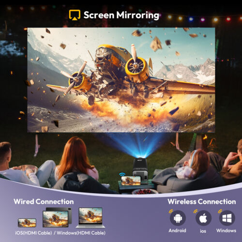 8K 5G WiFi Projector 65000 Lumens Portable Home Movie Projector Bluetooth Cinema - Picture 21 of 50
