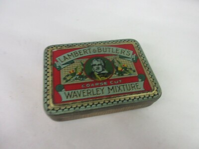 waverley tobacco VINTAGE ADVERTISING EMPTY WAVERLEY MIXTURE TOBACCO TIN 218-G