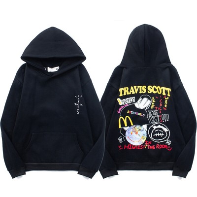 Travis Scott 2024 Utopia Hand-painted Earth Hoodie Man Size M-XXL Black