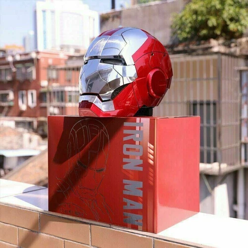 AUTOKING 1:1 Wearable JARVIS Voice Control Cosplay Iron Man MK5 Helmet Mask Gift - Foto 27 di 50