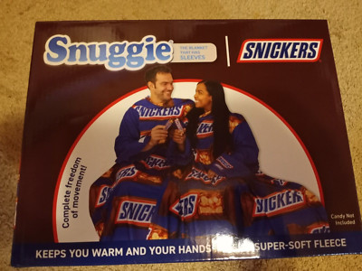 Snuggie Snickers Candy Bar 71 x 54'' Super Soft Fleece Blanket that has Sleeves