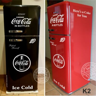 7 teiliges Aufkleber Set Coca Cola für Kühlschrank - 10 Cent Set K2 Farbauswahl