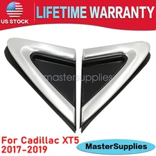 2PCS (RH+LH) Mirror Corner Triangle Cover Pillar Trim Fit Cadillac XT5 2017-2019