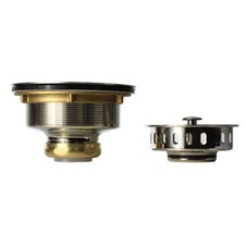 Kitchen Basket Strainer Assembly Single Post With Beveled Base  O-Ring Satin
