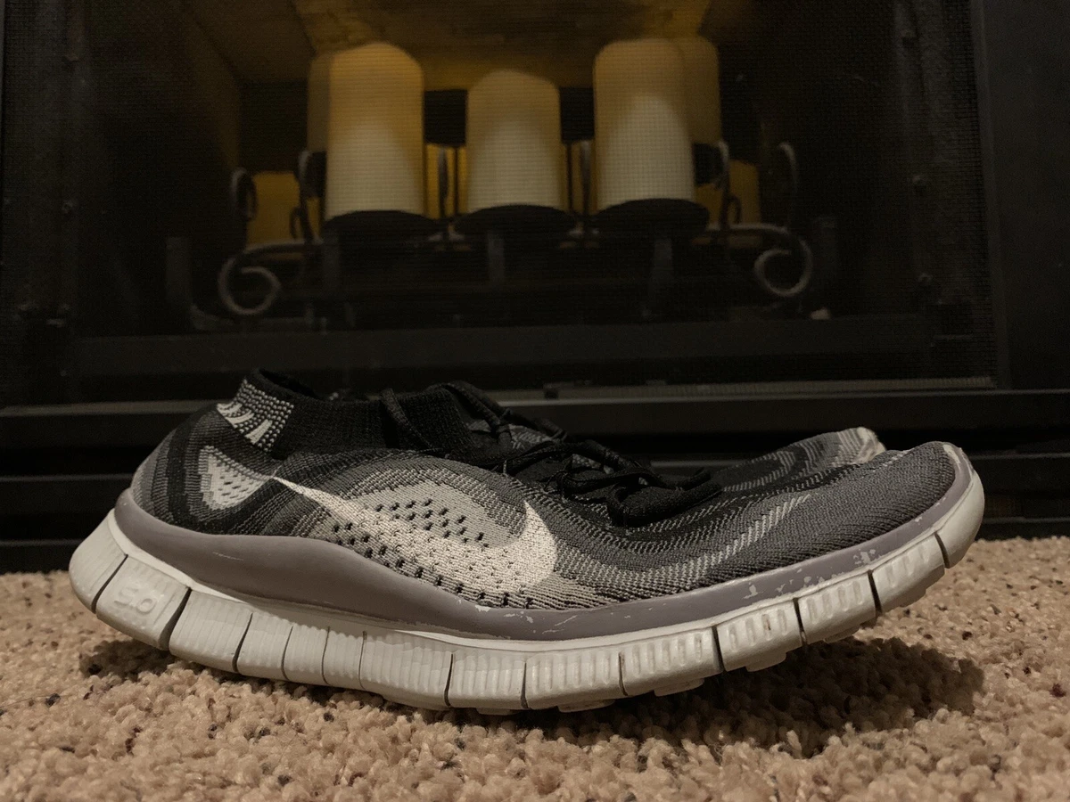 Nike Run 5 Flyknit Womens Size 9.5 Black Gray Athletic Running Shoes | eBay