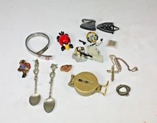Junk Drawer Lot spoons figures etc miscellaneous