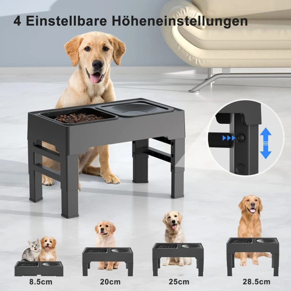 Futterstation Hund Hundenapf Napfhalter Futterbar erhöht Fressnapf Hundebar - Bild 3 von 4