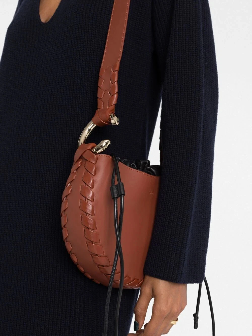 Chloe — Chloe Mate Small Leather Hobo Bag Women's Sepia Brown Retail $2390