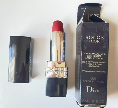 Dior Lipstick Rouge Dior Refillable Lipstick #666 Rouge En Diable