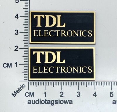 TDL Electronics Speaker Grill Badges Pair Custom Made Incised Acrylic