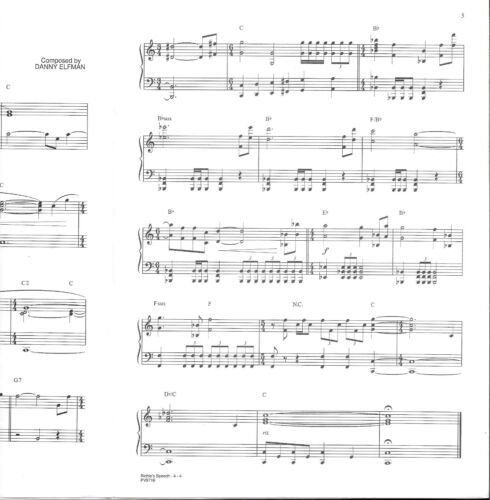 DANNY ELFMAN Piano Sheet Music RICHIE'S SPEECH from MARS ATTACKS Eye-Popping '97 - Picture 5 of 6