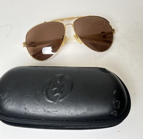 Elektrische Sonnenbrille Apocalypse jetzt inspiriert Col Thacker Made in Italy gold weiß - Bild 12 von 14