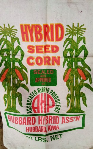 Hybrid Seed Corn Sack Hubbard Iowa Excellent Vintage Clean