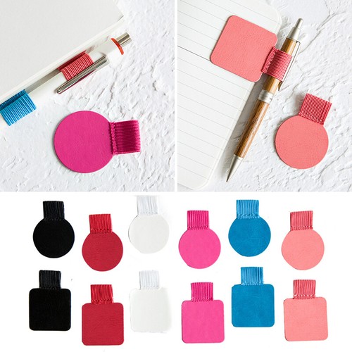 Self-adhesive PU Leather Pen Clips Pencil Elastic Loop for Notebook Pen Holder ❥