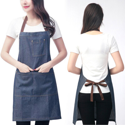  Chef Apron for Women Pocket Denim Jean Restaurant Men's Man