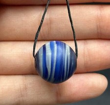 Ancient Antique Roman Mosaic Glass Bead with Stripe Circa 2nd - 7th Century AD