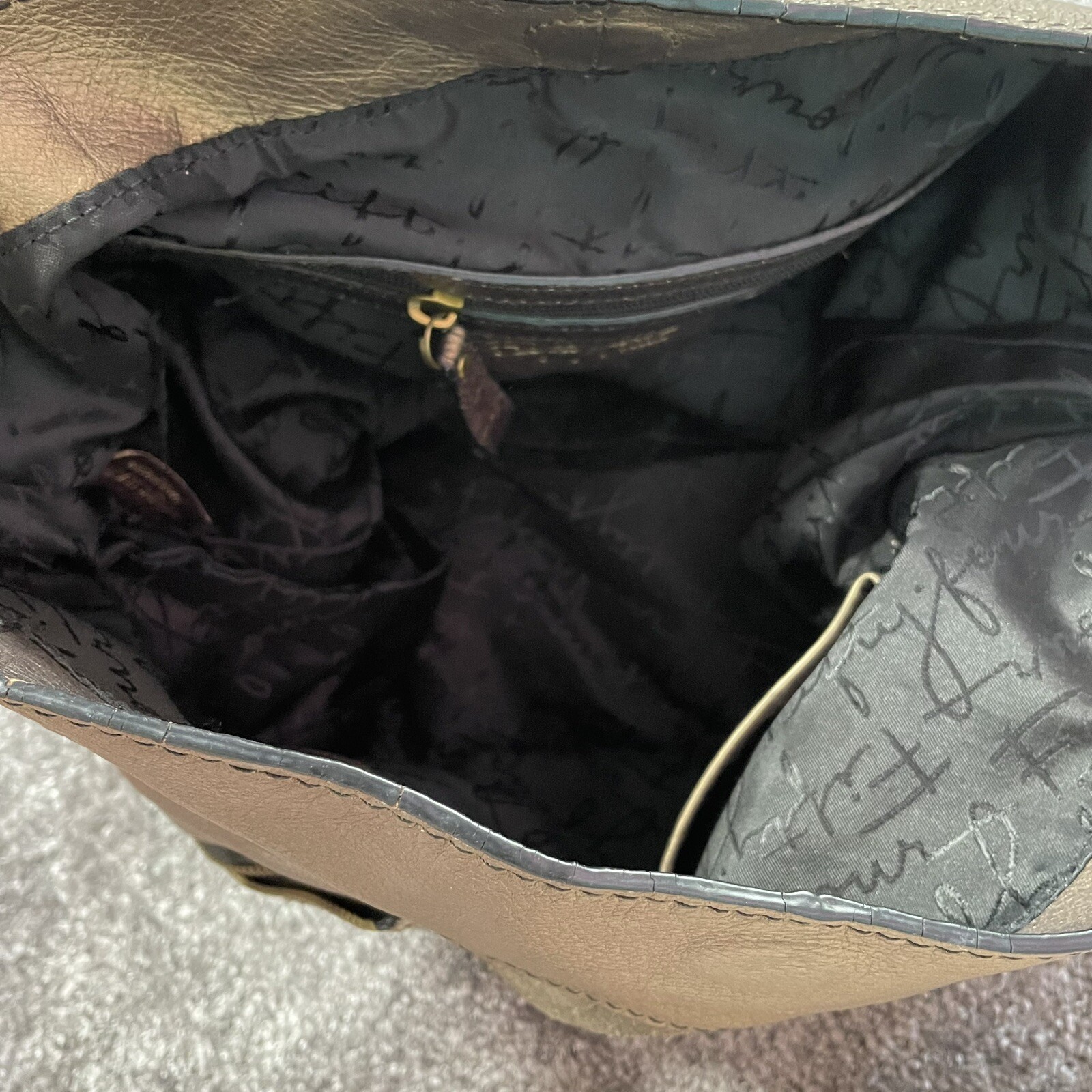 Fossil Vintage Patchwork Bronze​ Brown Suede Leat… - image 6