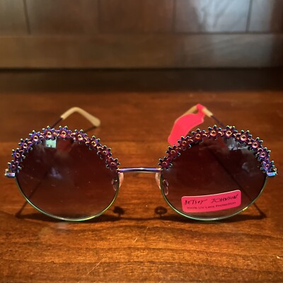 Betsey Johnson Metallic Floral Rainbow Womens Sunglasses 100  display picture 2