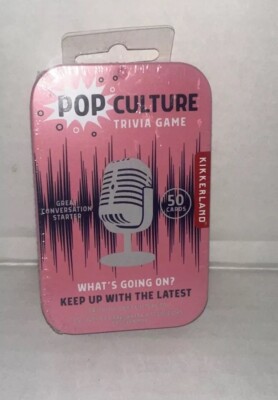 Kikkerland POP CULTURE TRIVIA CARD GAME NEW SEALED Packaging. 50 Cards In Box.